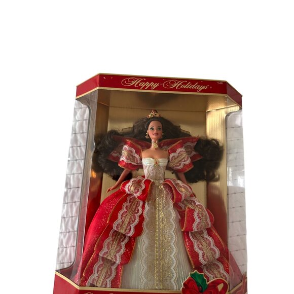 MATTEL Happy Holidays Hallmark Brunette 1997 Limited Edition RARE Error Doll NEW - Picture 5 of 7
